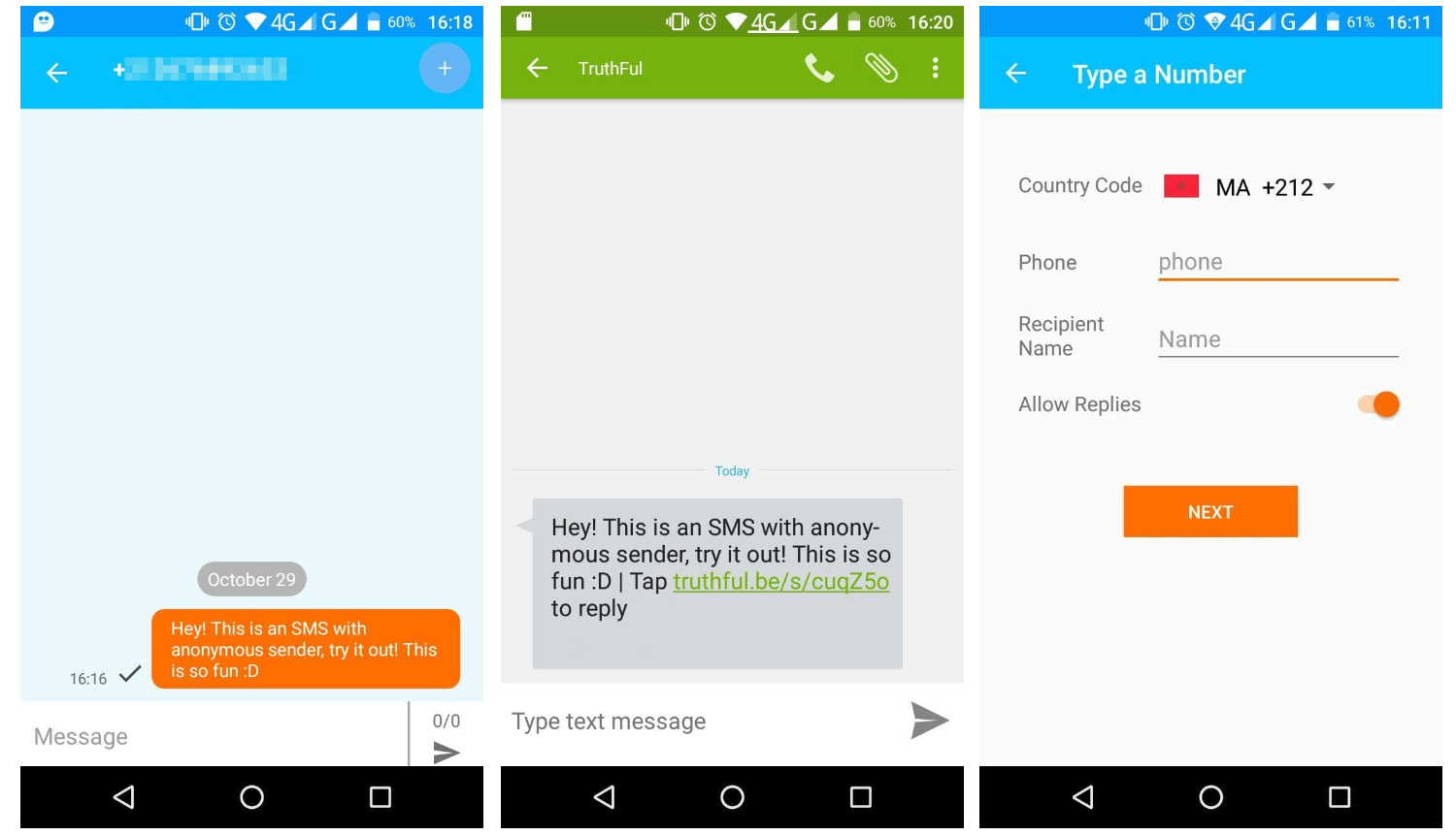 Приложение для анонимной отправки SMS
